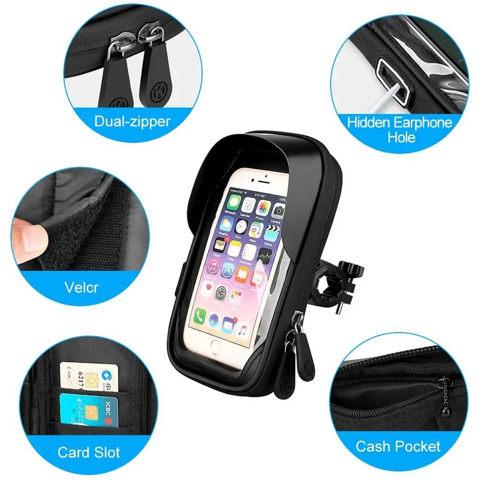 Motorcycle Handlebar  Waterproof Universal Phone Holder - Image 9