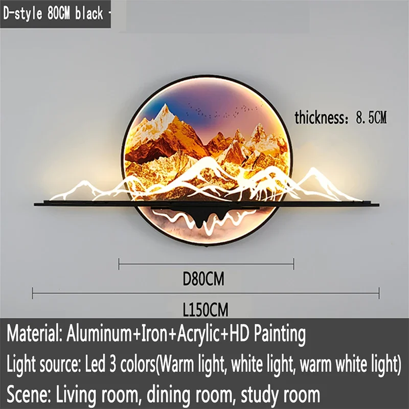 Mountain Sunset Scene LED Wall Lamp - Image 7