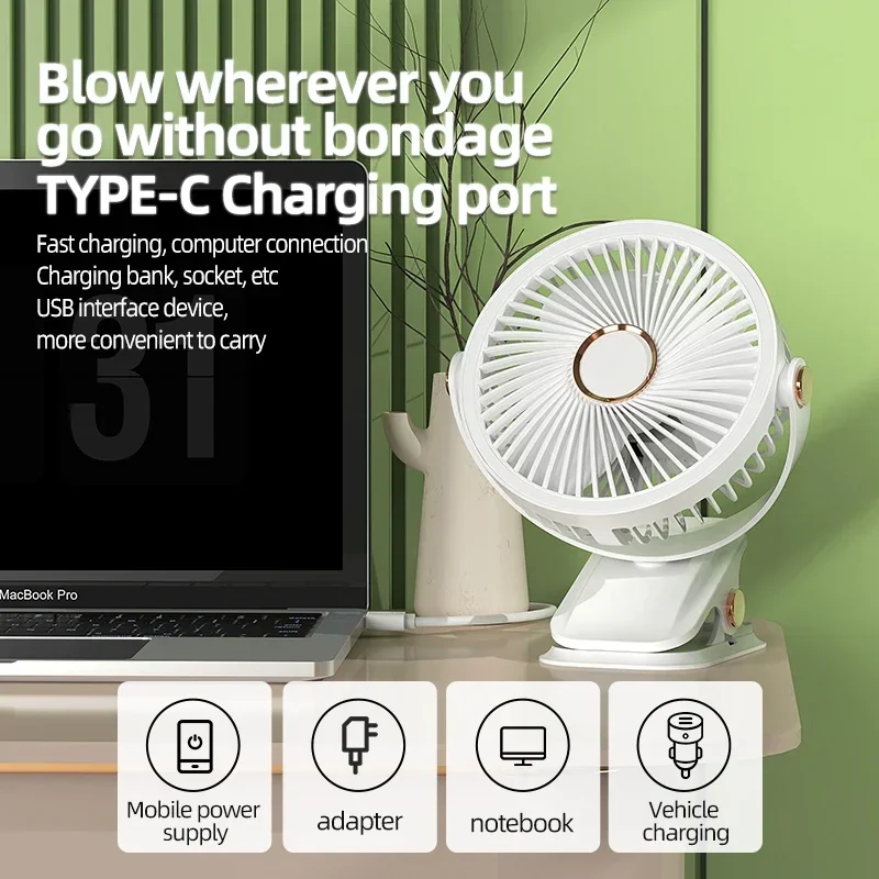 Multi-Angle Outdoor Clip-On Rechargeable Cooling Fan - Image 4