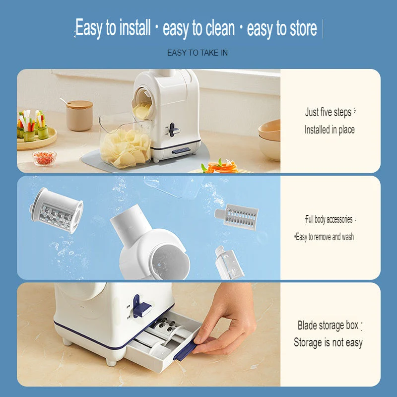 Multi Chop Adjustable Professional Electric Grater - Image 3