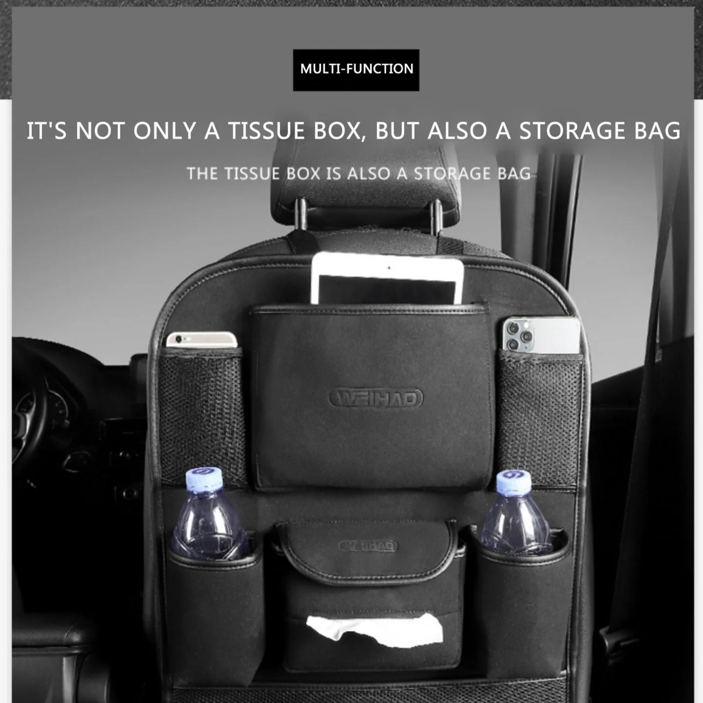 Multi-Pocket Car Back Seat Storage Organizer - Image 6