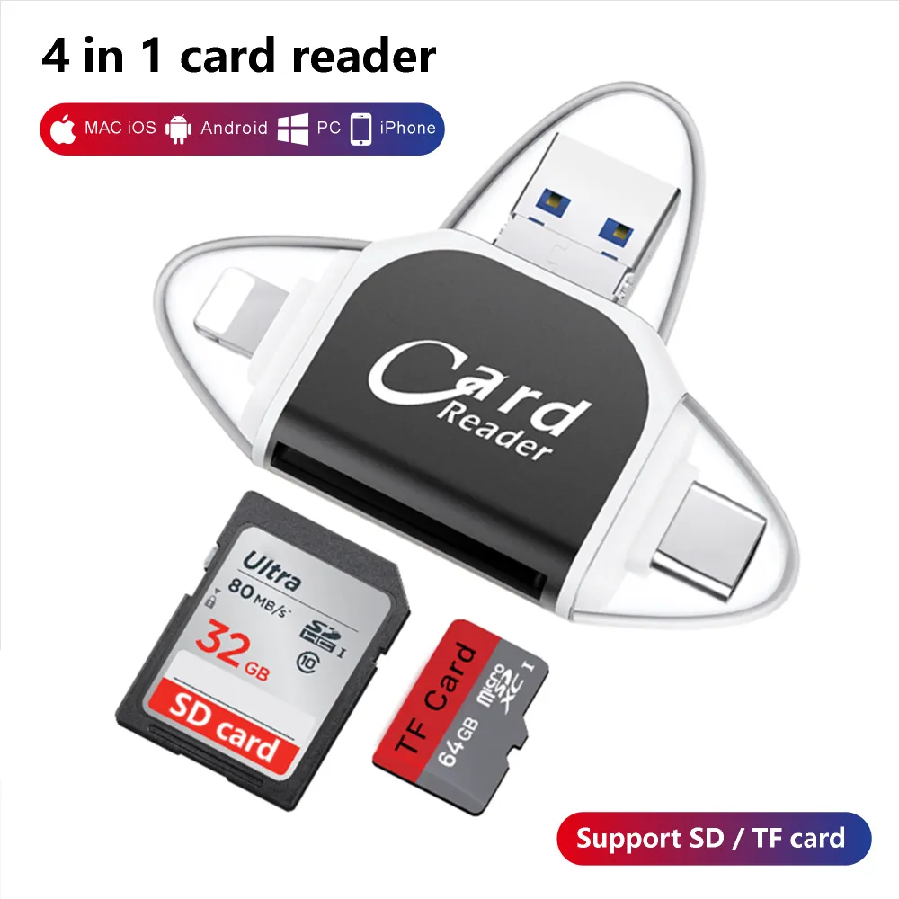 Multi-Port 4in1 Universal SD TF Card Reader - Image 2