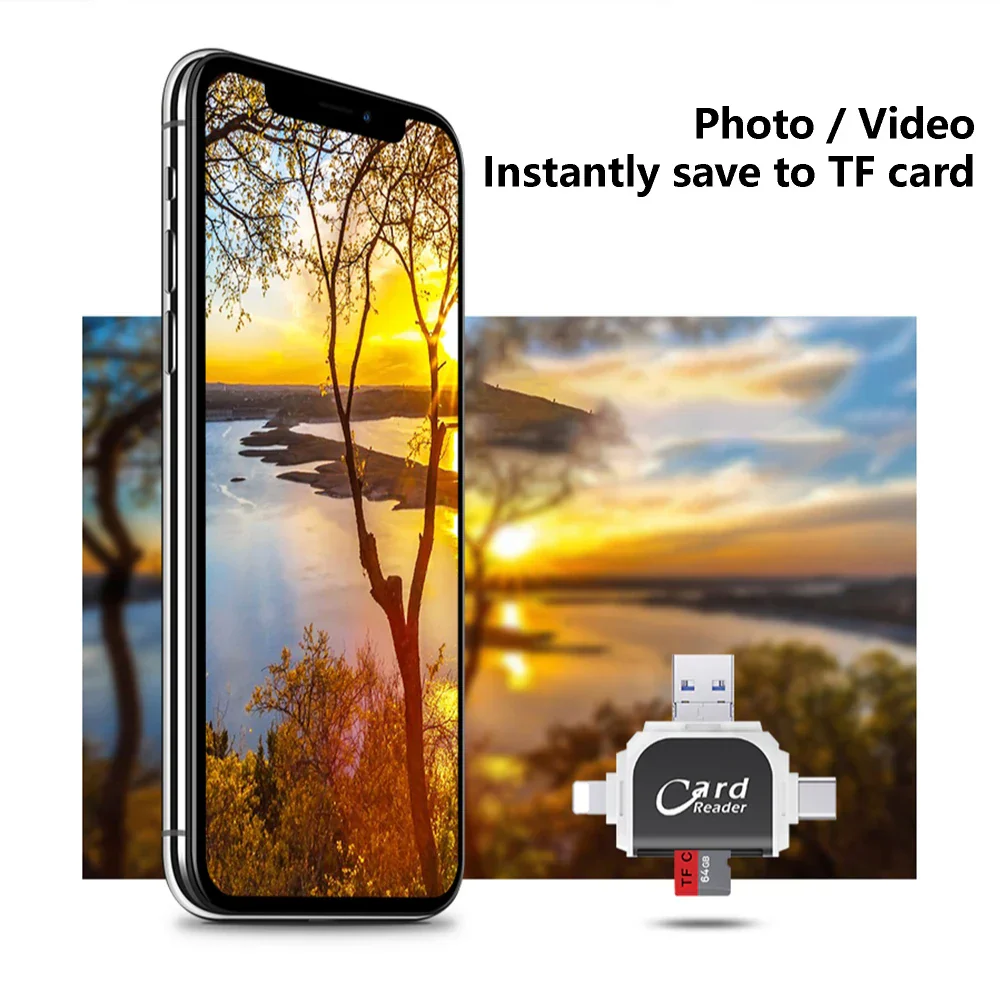 Multi-Port 4in1 Universal SD TF Card Reader - Image 3