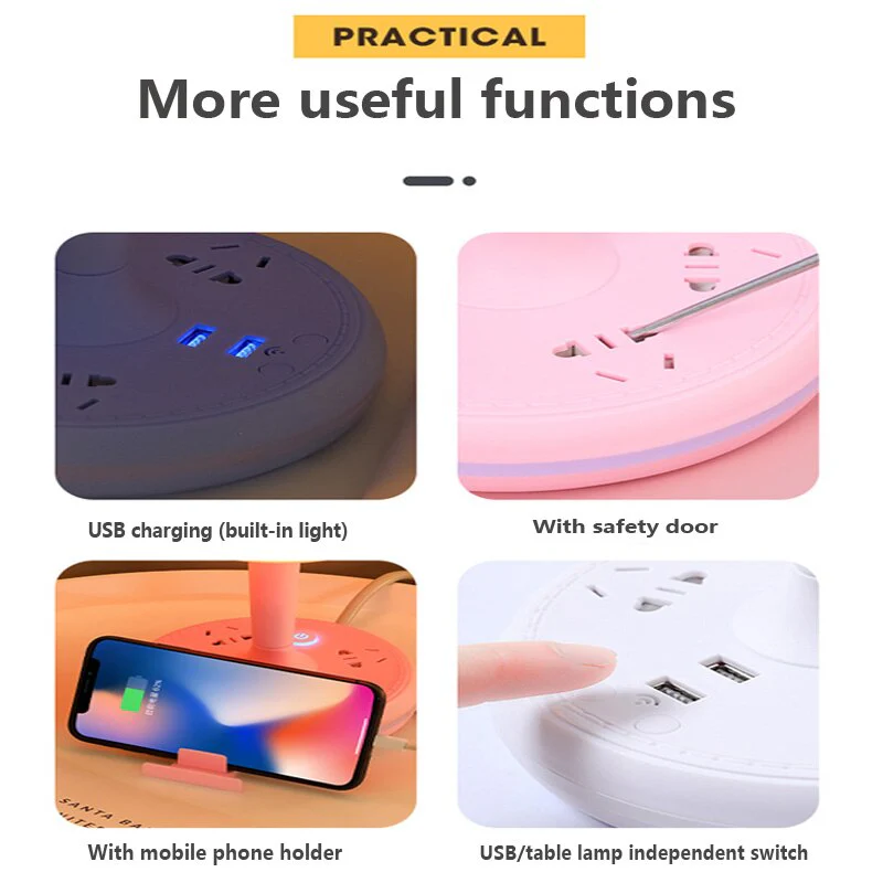 Multi Power Strip Phone Holder Table Lamp - Image 3