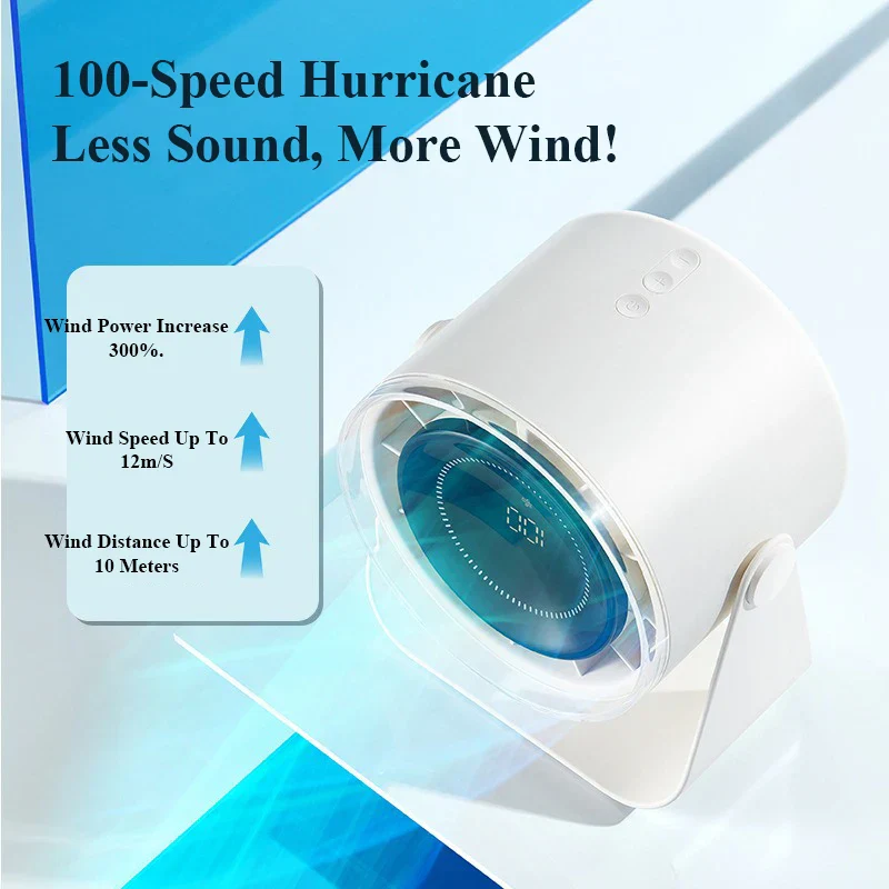 Multi-Speed Adjustable Rechargeable Travel Desktop Fan - Image 3