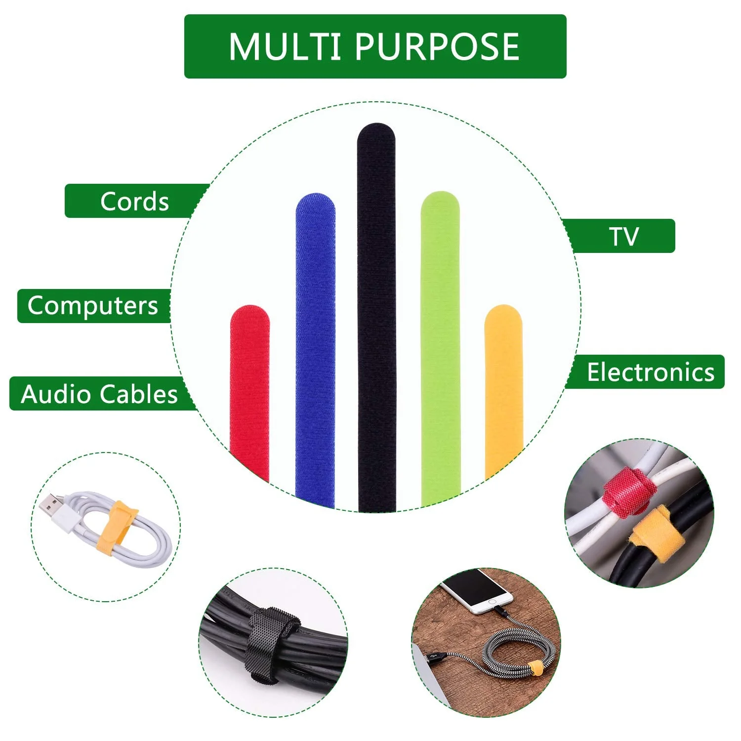 Multicolor Separable Cable Organizer Ties - Image 6