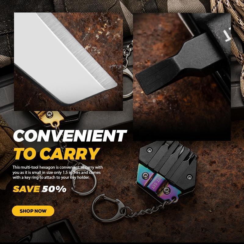 Multifunctional Hexagon Outdoor EDC Survival Tool - Image 5