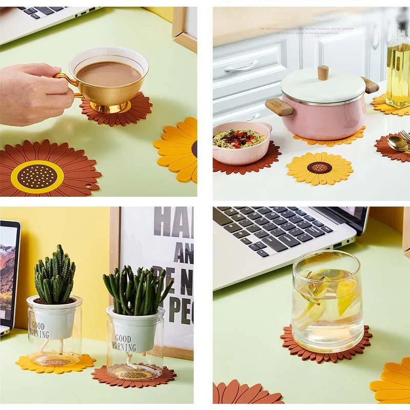 Multifunctional Sunflower Table Mat Coaster - Image 16