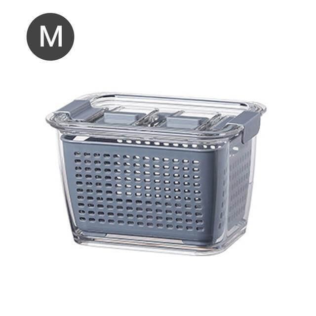 Multifunctional Vegetables & Fruit Fridge Drain Organizer Box with Lid - Image 2