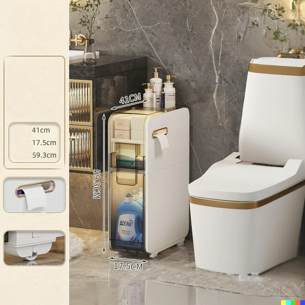 Multilayer Ultra Narrow Bathroom Storage Cabinet - Image 8