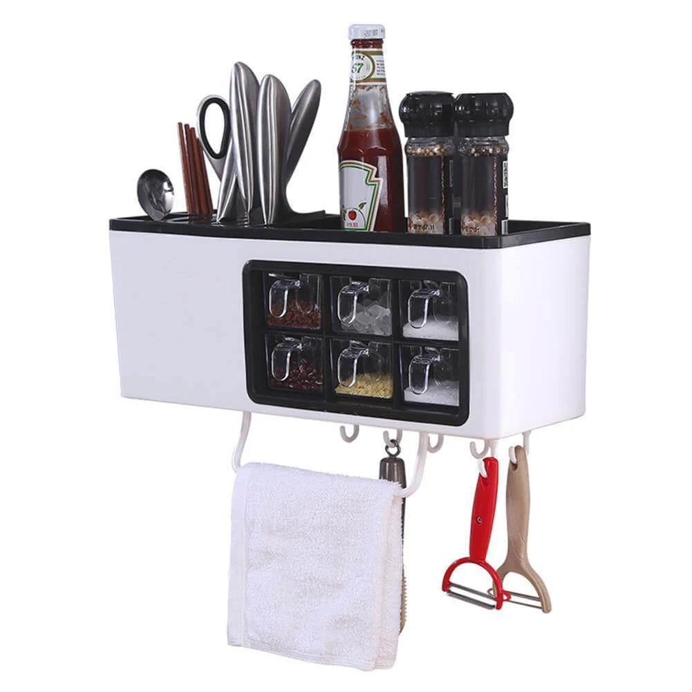 Multipurpose Useful Shelf Seasoning Storage Organizer with Phone Holder - Image 6