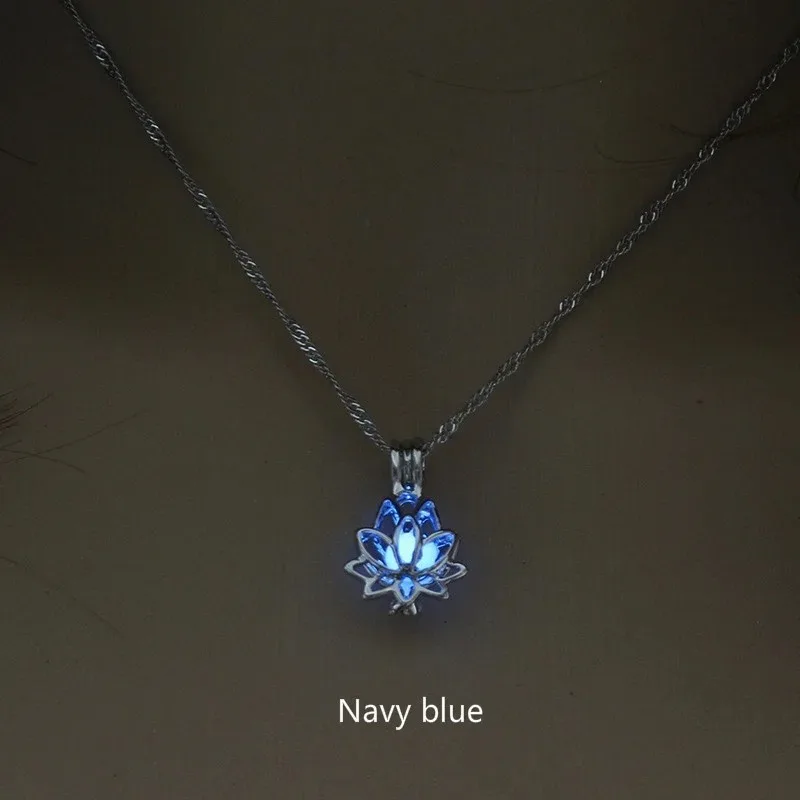 Mystic Moon Glow Lotus Necklace - Image 4
