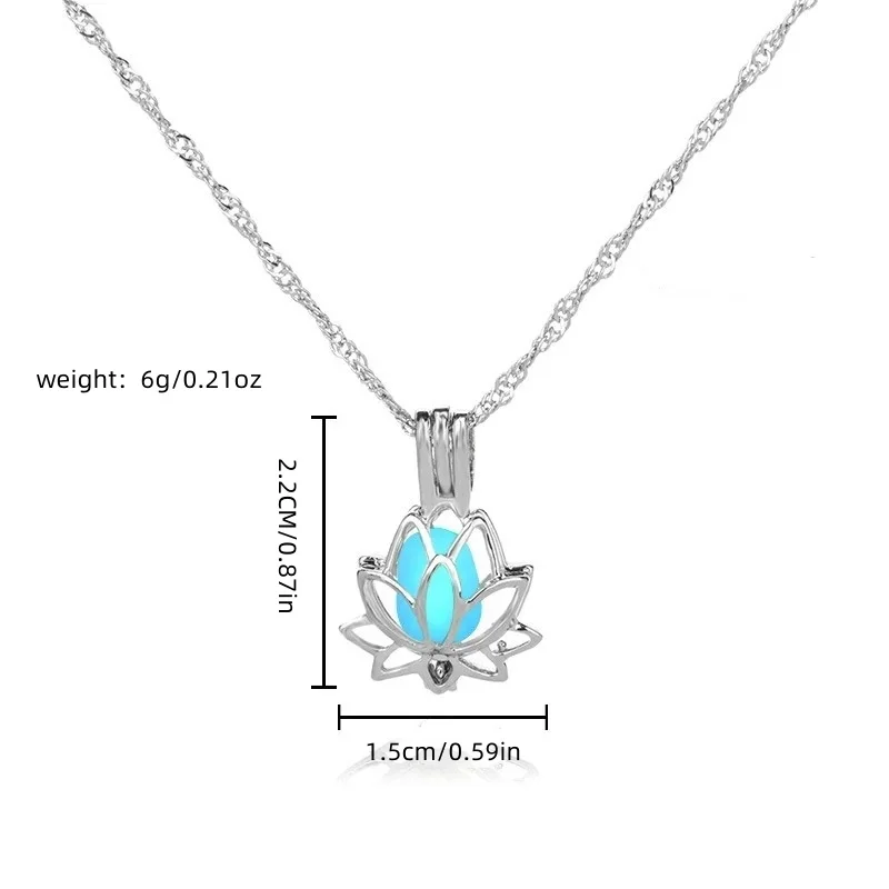 Mystic Moon Glow Lotus Necklace - Image 6
