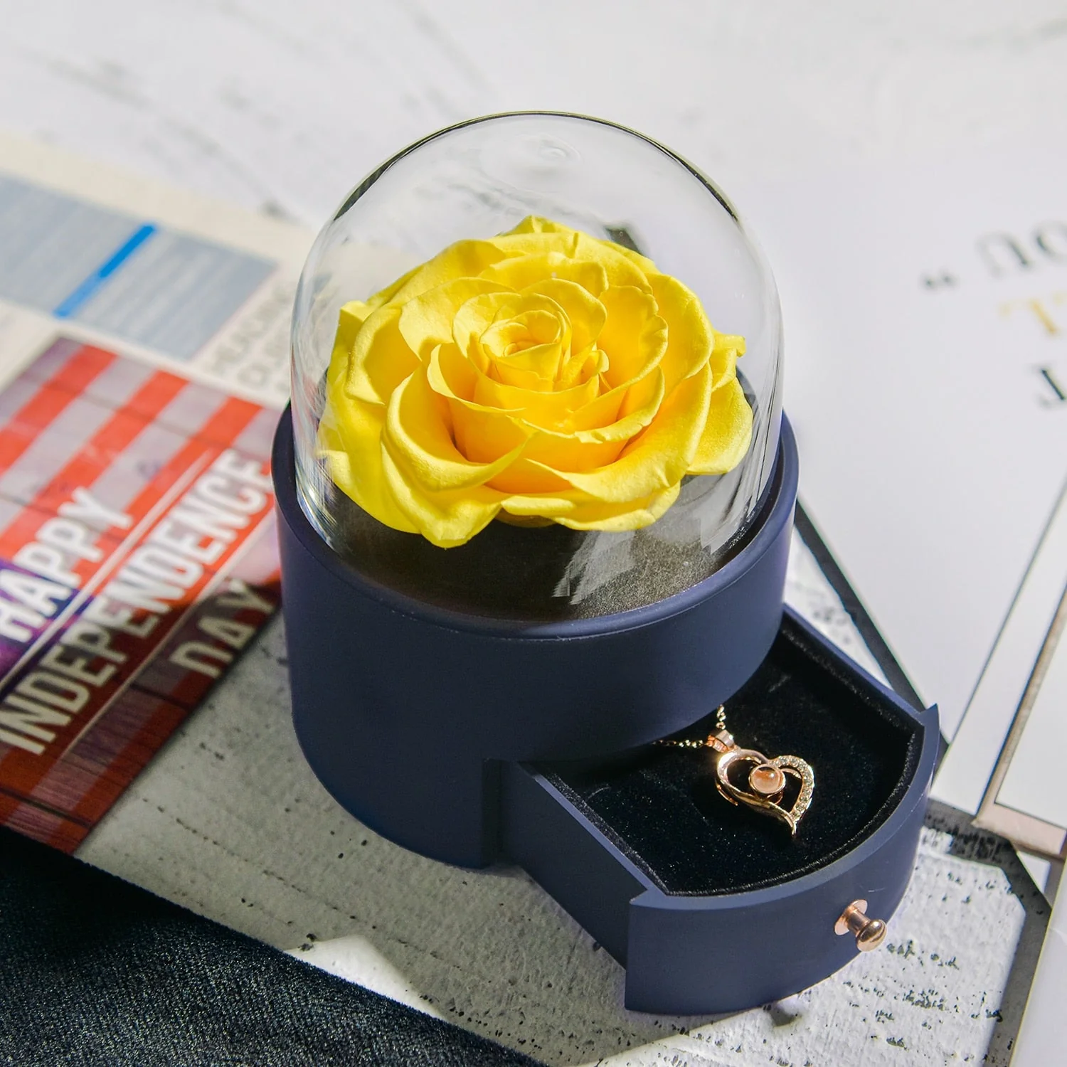 Natural Eternal Rose Necklace Jewelry Box - Image 12