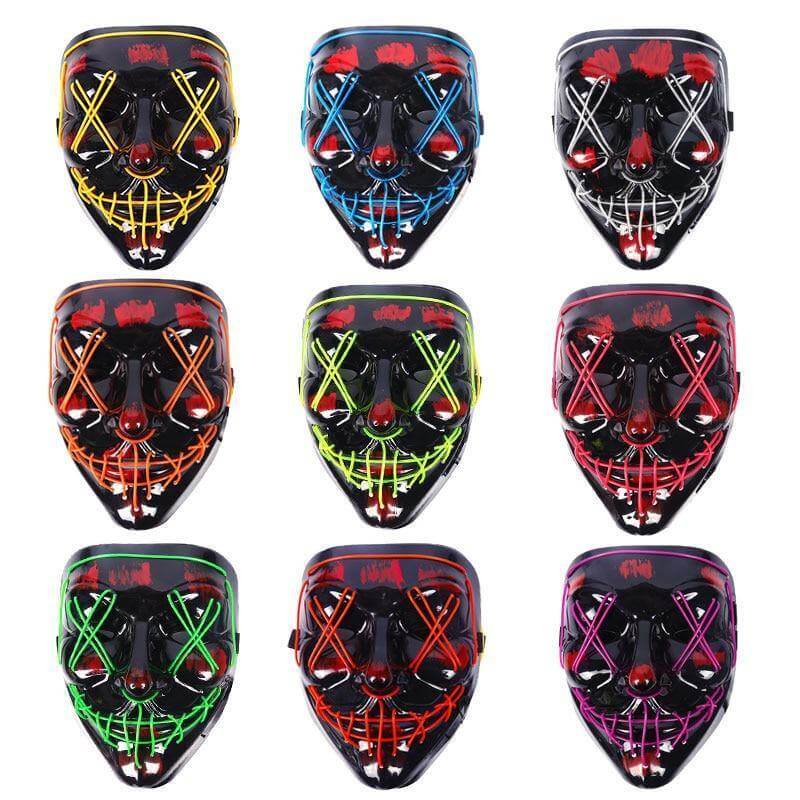 Neon Horror LED Party Halloween Mask - Image 4