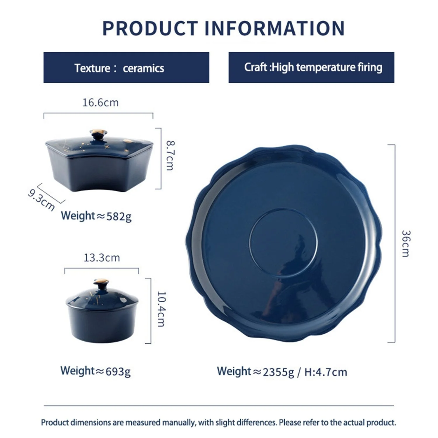 Night Sky Rotatable Ceramic Snack Plate - Image 8