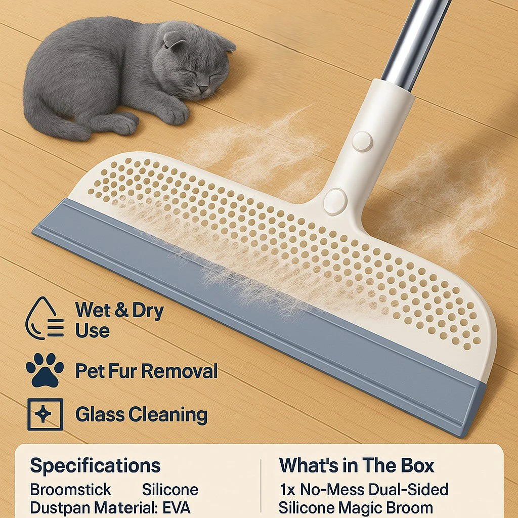 No-Mess Dual-Sided Silicone Magic Broom - Image 3