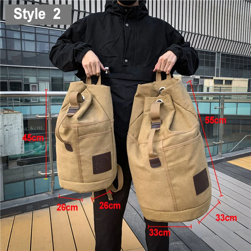 Nomad Friendly Canvas Bucket Bag Backpack - Image 2