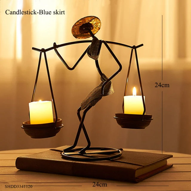 Nordic Abstract Character Metal Candle Holder - Image 9