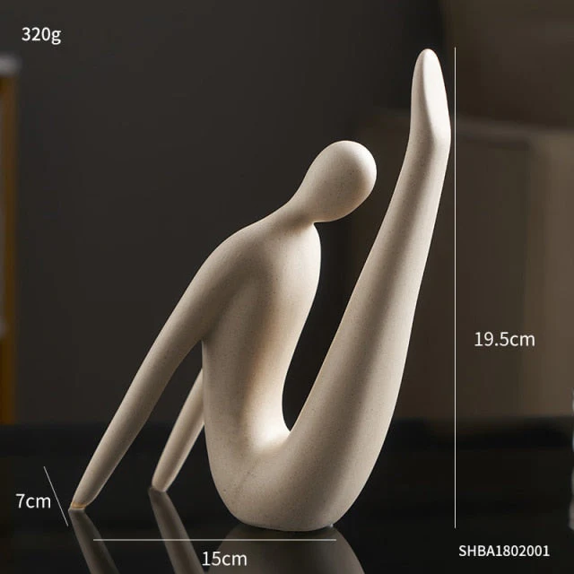 Nordic Abstract Thinker Resin Statue Sculpture - Image 23