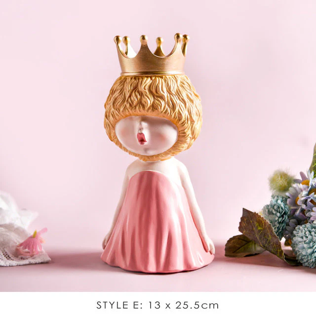 Nordic Bubble Bow-Knot Girl Sculpture Home Decor - Image 9