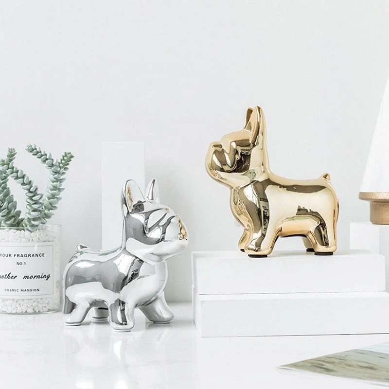 Nordic Ceramic Bulldog Piggy Bank - Image 4