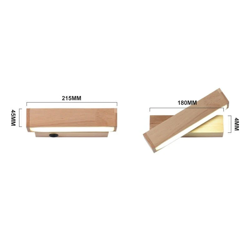 Nordic Design Rotating Bedside Wooden Wall Lamp - Image 6
