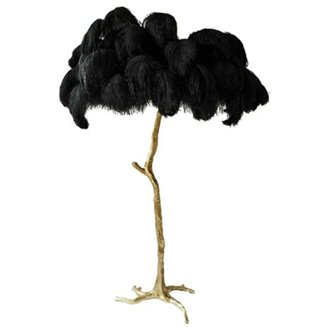 Nordic Glow Luxury Ostrich Feather Chic Floor Lamp - Image 13