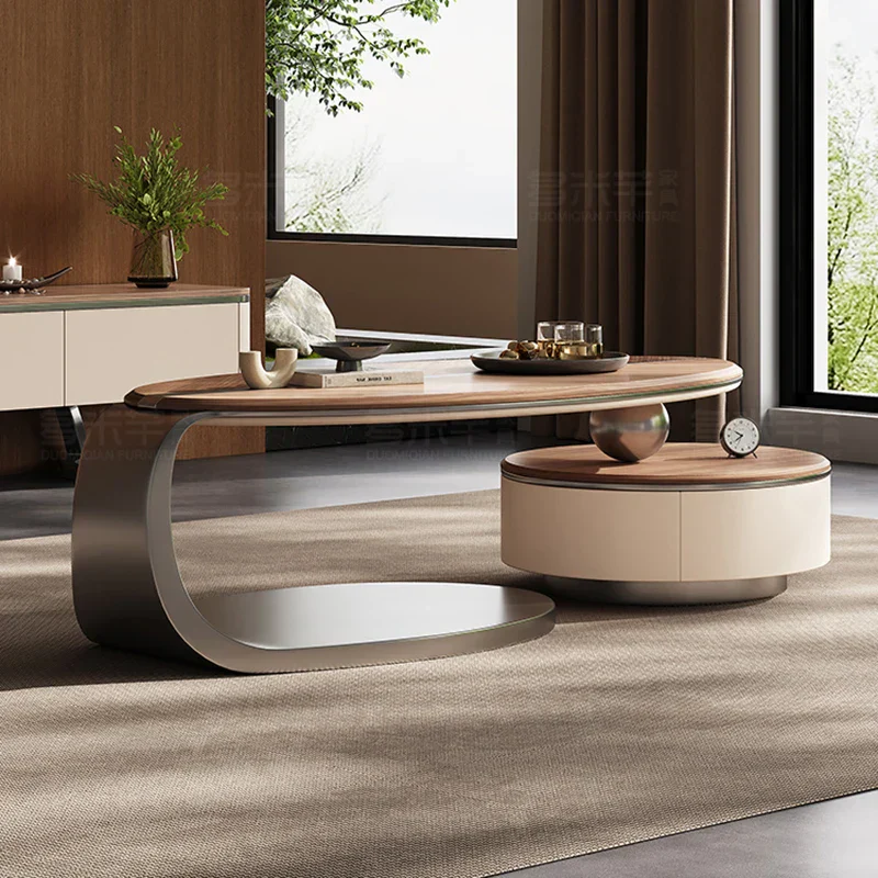 Nordic Leaf Wooden Elegant Coffee Table - Image 3