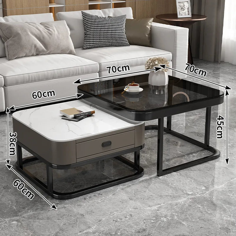 Nordic Nested Dual-Layer Elegant Coffee Table - Image 5