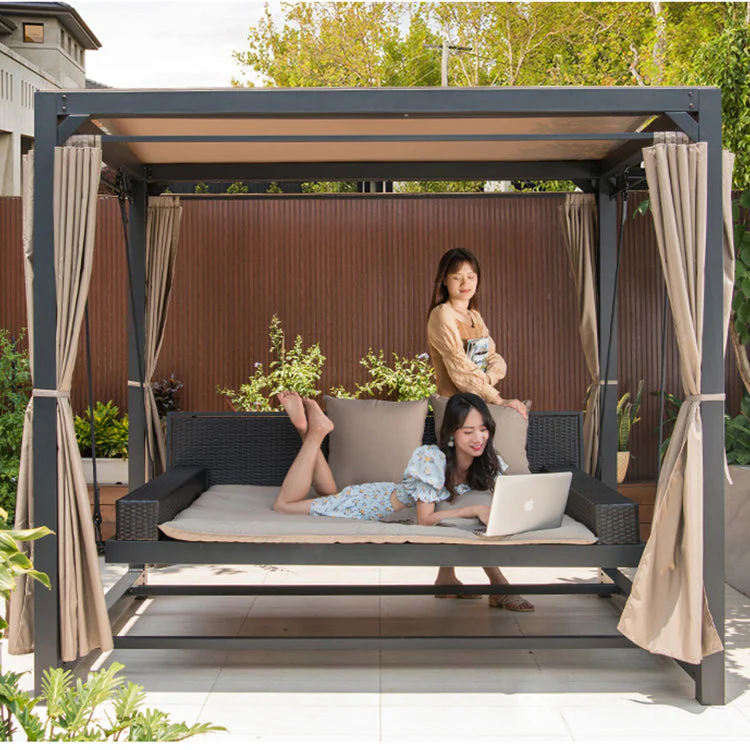 Nordic Style Breezy Outdoor Multifunctional Swing Bed - Image 5