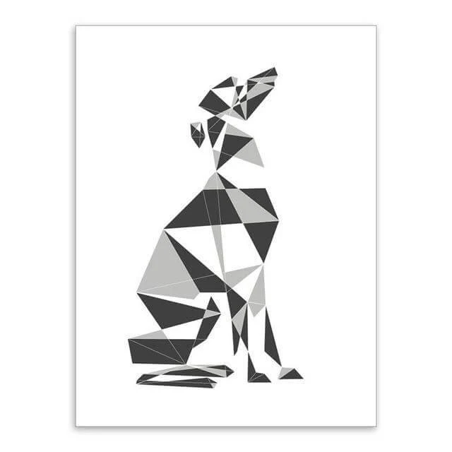 Nordic Style Canvas Cat Abstract Painting Poster Decor - Image 2