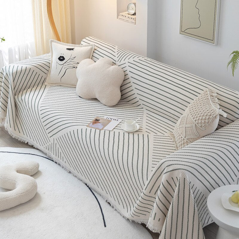 Nordic Style Comfy Soft Knitted Sofa Cover Blanket - Image 12