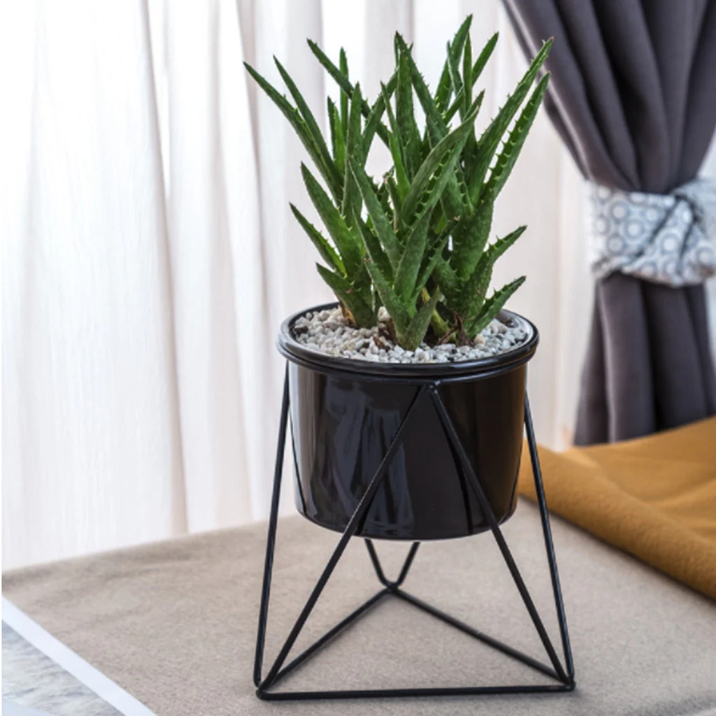 Nordic Style Geometric Iron Rack Flower Pots - Image 2