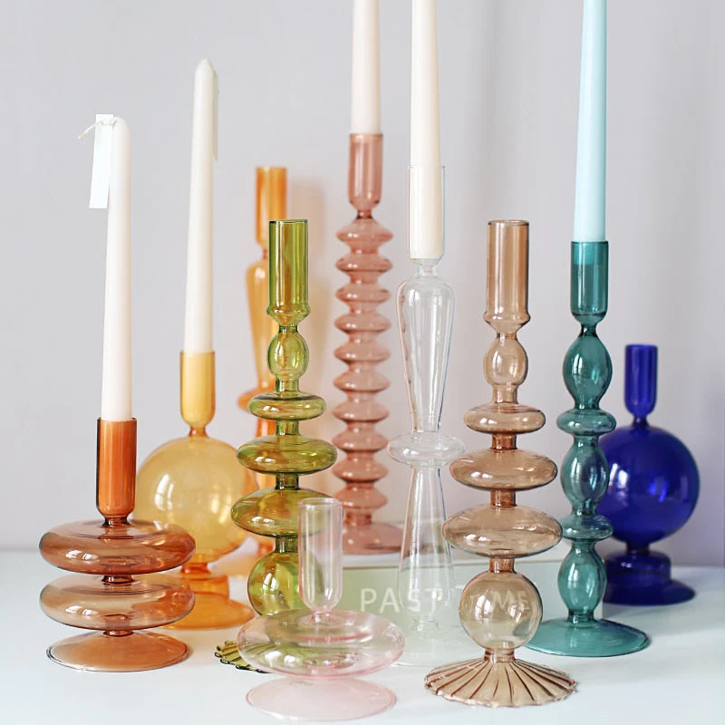 Nordic Stylish Bubble Glass Candle Holder - Image 3