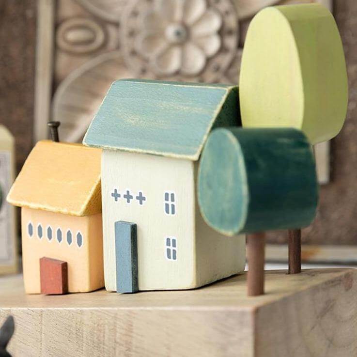 Nordic Wooden Miniature Hilly Neighborhood Home Decor - Image 6