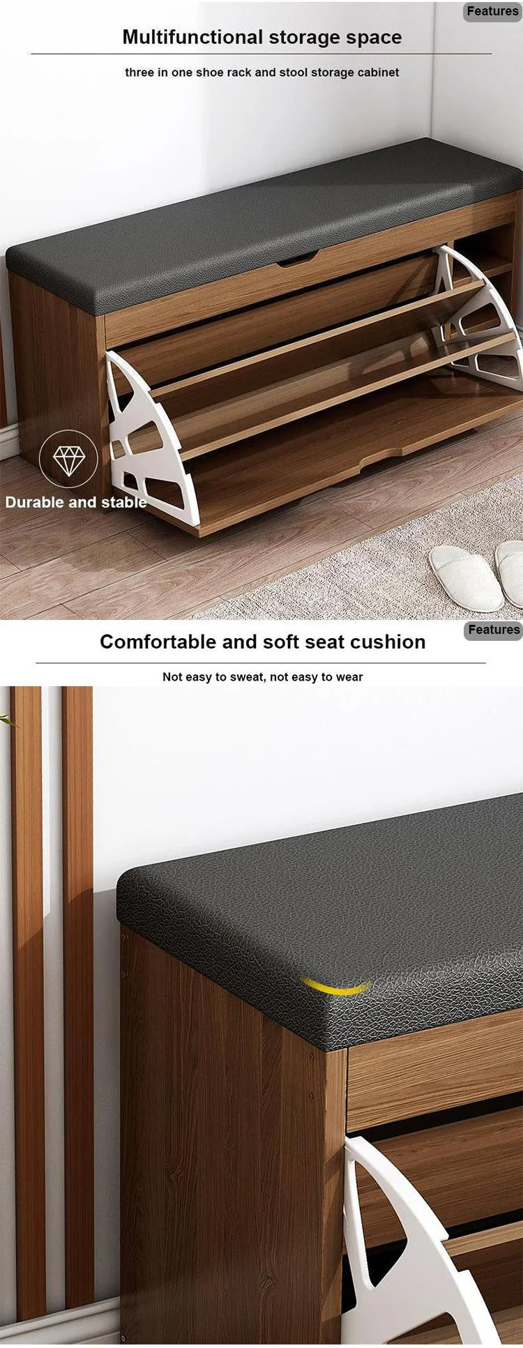 Nordic Wooden Space Saving Shoe Rack Stool - Image 11