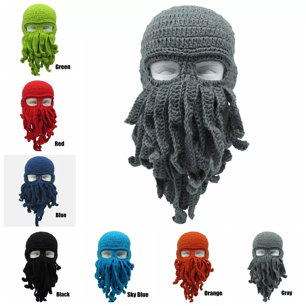 Octopus Tentacle Knitted Face Winter Mask - Image 3