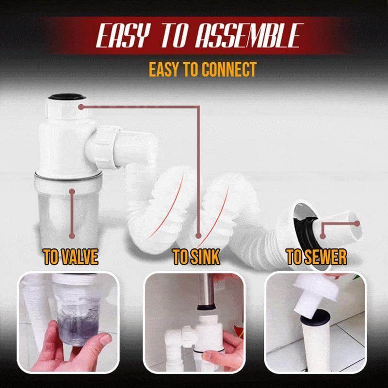 Odor-free Bathroom Kitchen Expandable Filter Pipe - Image 7