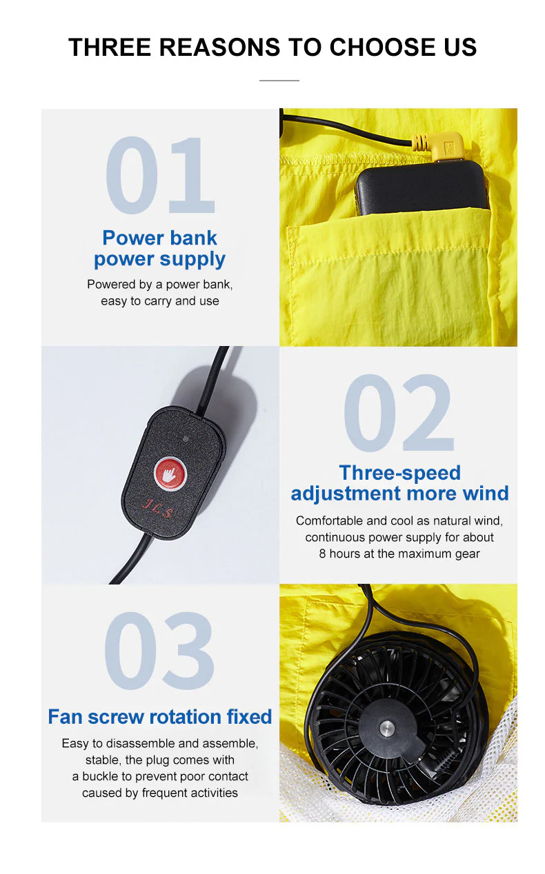 Outdoor Summer Cooling Fan Jacket - Image 5