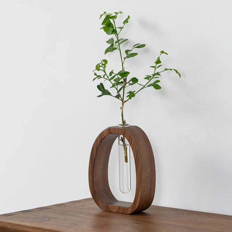Oval Wood Frame Single Stem Vase - Image 2