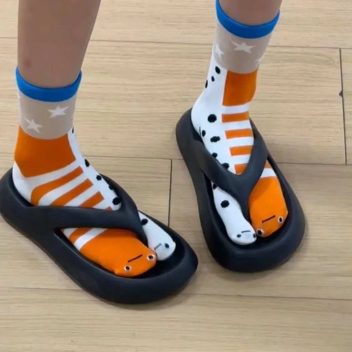 Playful Eel Stripe Cozy Crew Socks - Image 4