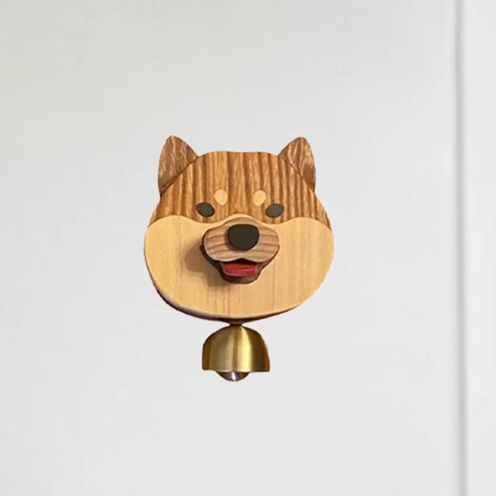 Playful Shiba Dog Face Wooden Doorbell - Image 3