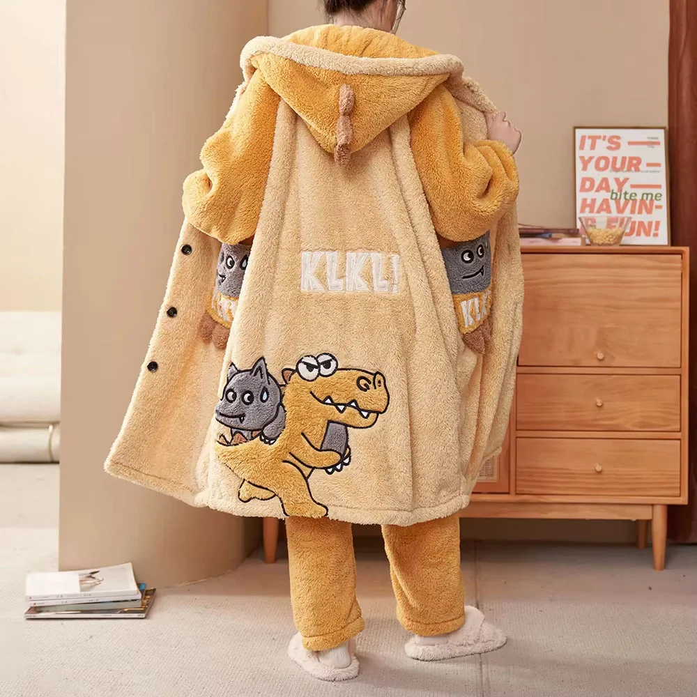 Plush Dinosaur Hooded Pajama Suit - Image 11