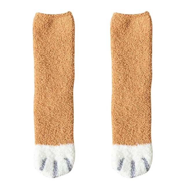 Plush Winter Cute Cat Paws Sock - Image 8