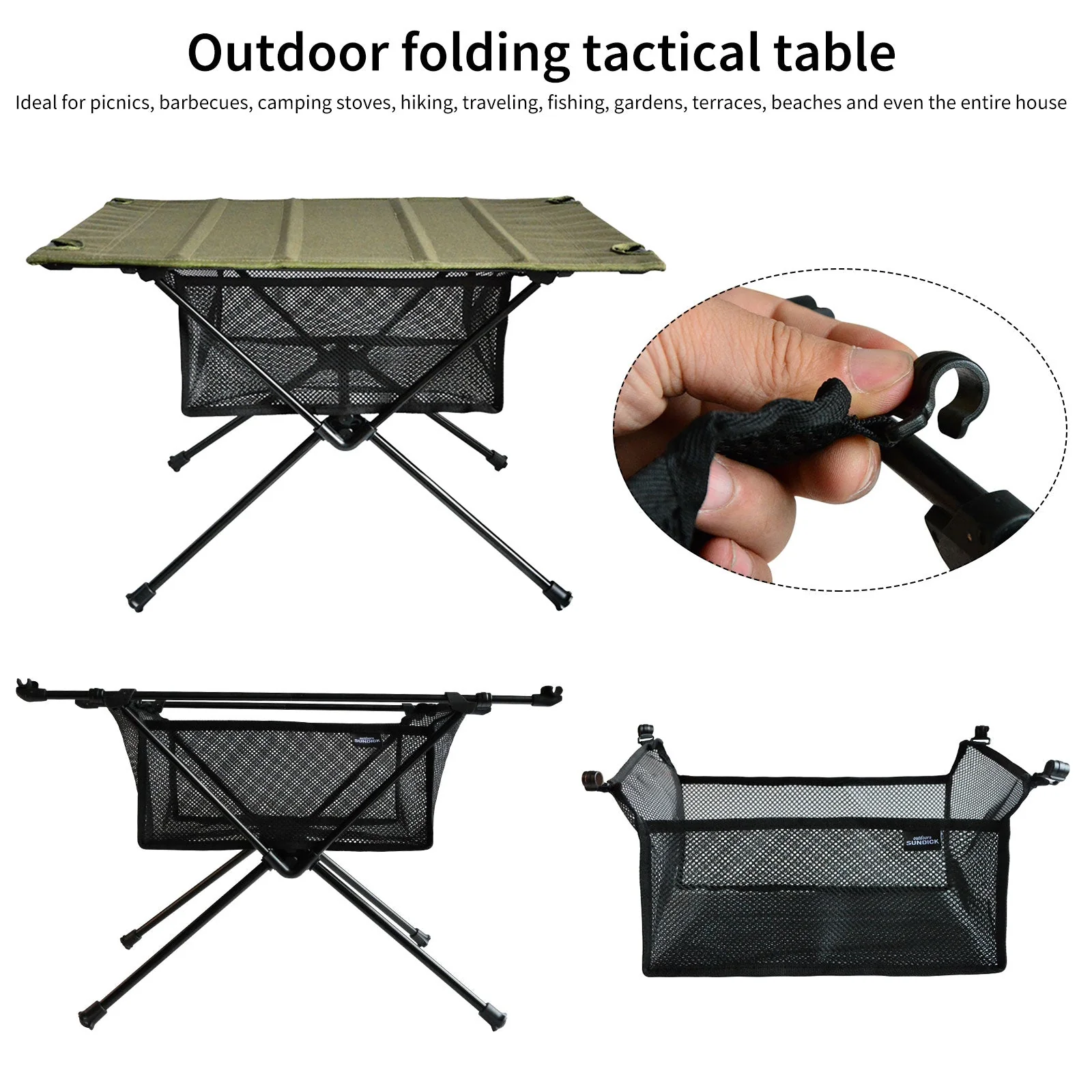 Portable Folding Table Storage Net Shelf - Image 10