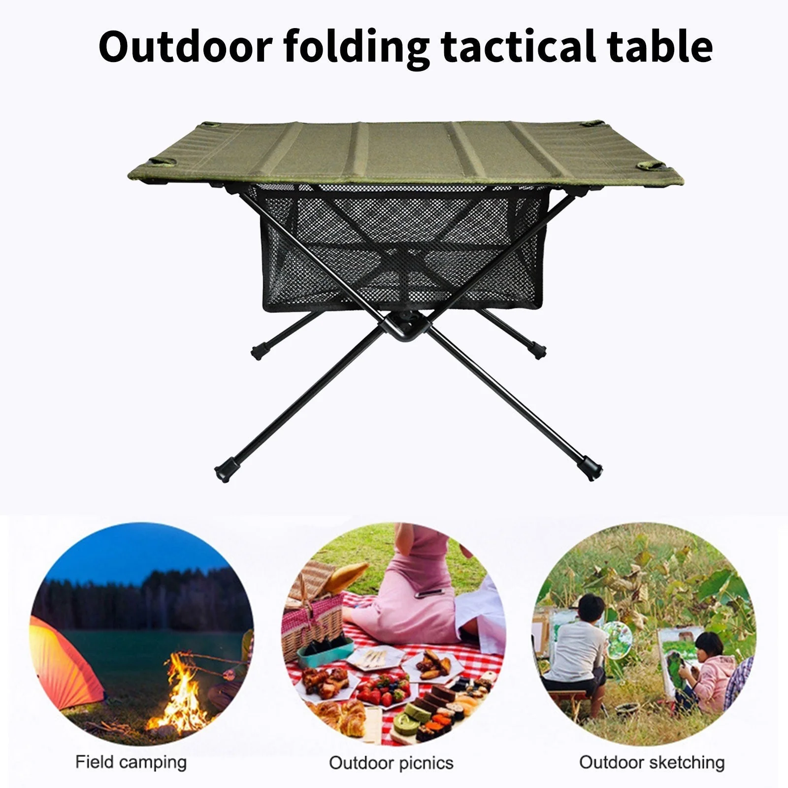Portable Folding Table Storage Net Shelf - Image 5