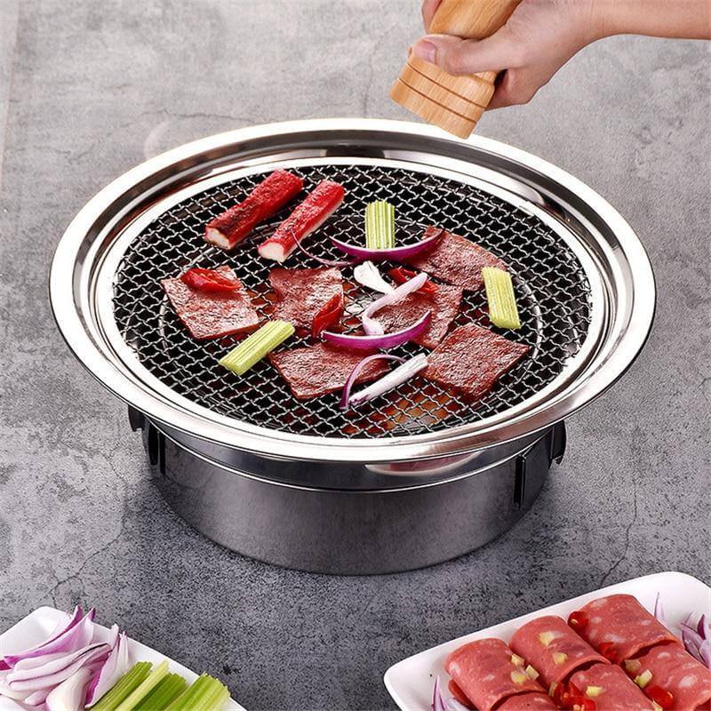 Portable Korean Style Stainless Steel Charcoal Camping Grill - Image 9