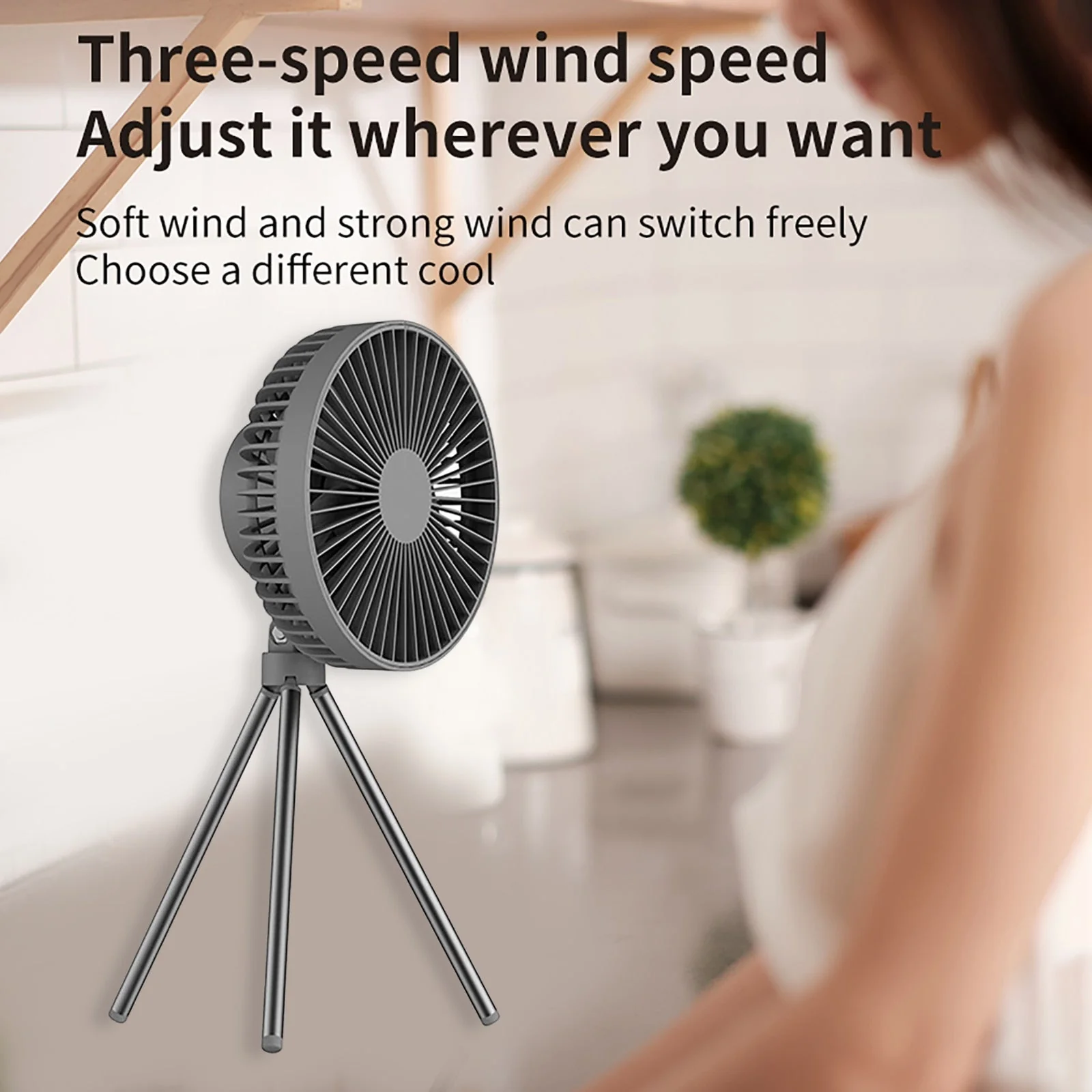 Portable Rechargeable Power Bank Fan Light - Image 8