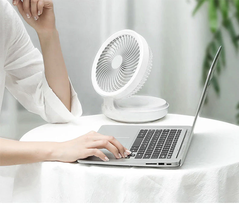 Portable Wireless Foldable Fan Night Lamp - Image 5
